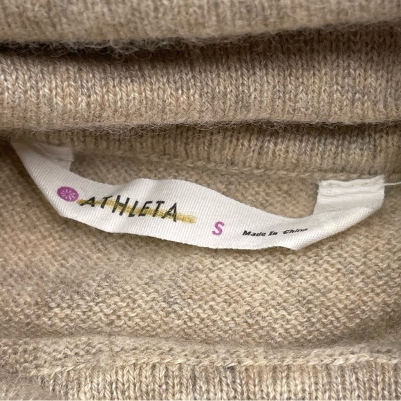 Athleta Cashmere Surrey Sweater Turtleneck Neutral Quiet Luxury Office Boho - Picture 12 of 14